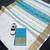 White sky blue digital printed linen cotton saree
