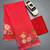 Red floral printed linen cotton saree with unstitched blouse