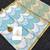 Sky blue floral printed linen cotton saree