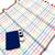 White checked linen cotton saree with blue blouse