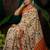 Light chiku pink linen cotton digital printed saree