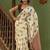 Light chiku black linen cotton digital printed saree