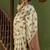Light chiku black linen cotton digital printed saree