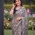 Women's luxury printed satin saree with unstitched banglory silk blend blouse piece