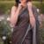 Women's luxury printed satin saree with unstitched banglory silk blend blouse piece