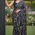 Women's luxury printed satin saree with unstitched banglory silk blend blouse piece