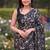 Women's luxury printed satin saree with unstitched banglory silk blend blouse piece
