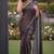 Women's luxury printed satin saree with unstitched banglory silk blend blouse piece