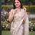 Women's luxury printed satin saree with unstitched banglory silk blend blouse piece