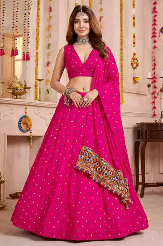 Gold  Function Wear Lehenga Choli
