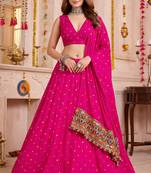 Gold  Function Wear Lehenga Choli