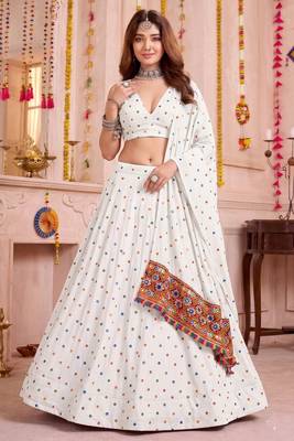 Off-White Designer Premium Function Wear Lehenga Choli 1