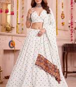 Off-White Designer Premium Function Wear Lehenga Choli