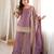 heavy silk blend embroidery sequence and jari work lavender readymade salwar suit