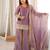 heavy silk blend embroidery sequence and jari work lavender readymade salwar suit