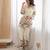 heavy cotton printed febric white readymade salwar suit