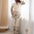 heavy cotton printed febric white readymade salwar suit