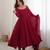heavy chanderi silk fancy mirror lace handwork work maroon readymade ethnic gown