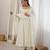 heavy chanderi silk fancy mirror lace handwork work off white readymade ethnic gown