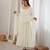 heavy chanderi silk fancy mirror lace handwork work off white readymade ethnic gown