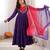 trendy roman silk embroidery sequence and mirror work purple readymade ethnic gown