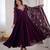 heavy fux georgette embroidery khatli work and mirror work wine readymade ethnic gown