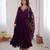 heavy fux georgette embroidery khatli work and mirror work wine readymade ethnic gown