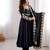 Heavy roman silk embroidery sequnce work black readymade ethnic gown
