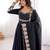 Heavy roman silk embroidery sequnce work black readymade ethnic gown
