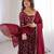 heavy faux georgette embroidery sequence work maroon readymade ethnic gown