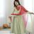 trendy roman silk blend  embroidery sequence and mirror work pista readymade ethnic gown