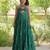 Green faux georgette leheriya print with kutchi patche work navratri gown