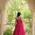 Pink faux georgette leheriya print with kutchi patche work navratri gown