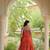Rust faux georgette leheriya print with kutchi patche work navratri gown