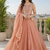 Peach salsa silk blend embroidered sharara set for wedding