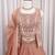 Peach salsa silk blend embroidered sharara set for wedding