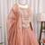 Peach salsa silk blend embroidered sharara set for wedding