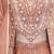 Peach salsa silk blend embroidered sharara set for wedding