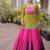 women navratri rayon lehenga choli with bandhani jacket - free size