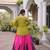 women navratri rayon lehenga choli with bandhani jacket - free size