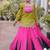 women navratri rayon lehenga choli with bandhani jacket - free size