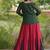 women navratri rayon lehenga choli with bandhani jacket - free size