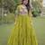 Parrot faux georgette bandhni print with kutchi patche work navratri gown