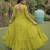 Parrot faux georgette bandhni print with kutchi patche work navratri gown