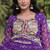 Purple faux georgette bandhni print with kutchi patche work navratri gown
