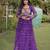 Purple faux georgette bandhni print with kutchi patche work navratri gown