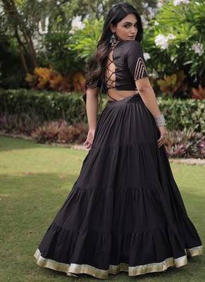 women cotton lehenga choli with kutchi patchwork -full stitched flair - free size 2