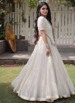 women cotton lehenga choli with kutchi patchwork -full stitched flair - free size 3
