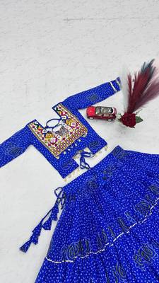 Blue Color Thread, embroidery and codi work  faux georgette Lehenga Choli Set 4