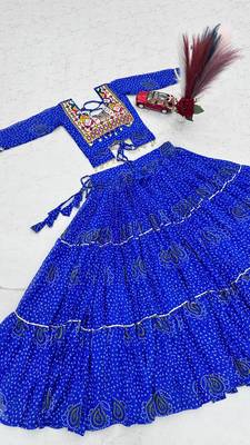 Blue Color Thread, embroidery and codi work  faux georgette Lehenga Choli Set 5